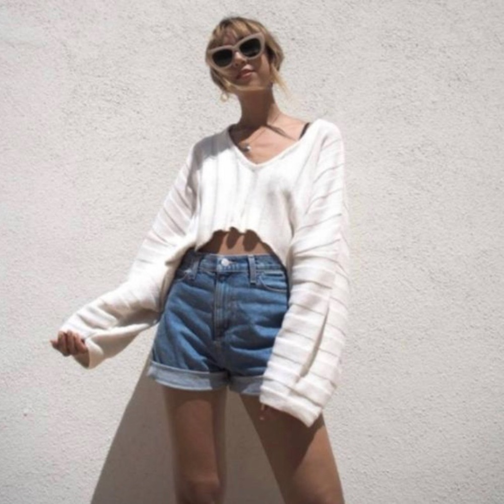 Urban Outfitters- Slouchy ribbed high low sweater